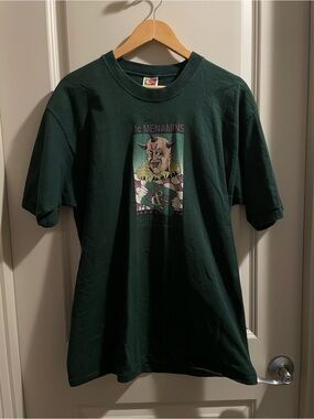 Vintage 1990s McMenamins Tavern & Pool Men's Cotton Green Graphic T-Shirt Large
